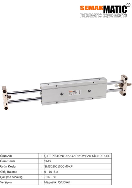 Çift Pistonlu Kayar Kompak Silindirler fiyatları