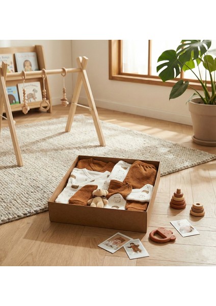 10 Parça Yeni Doğan Hastane Çıkışı & Hoş Geldin Bebek Seti (Hediye Kutulu & Ayıcıklı) – Babyshower