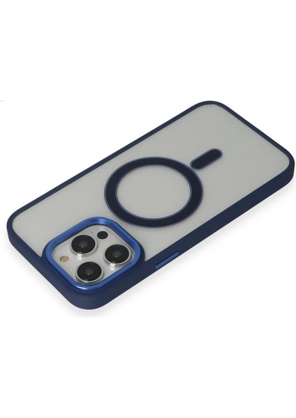 iPhone 15 Pro Max Kılıf Room Magneticsafe Silikon - Lacivert modelleri