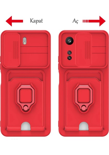 Xiaomi Redmi 13C Kılıf Zuma Kartvizitli Yüzüklü Silikon - Lila fırsatları