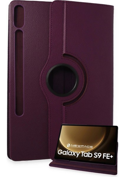 Samsung Galaxy X610 Tab S9 Fe Plus 12.4 Kılıf 360 Tablet Deri Kılıf - Mürdüm