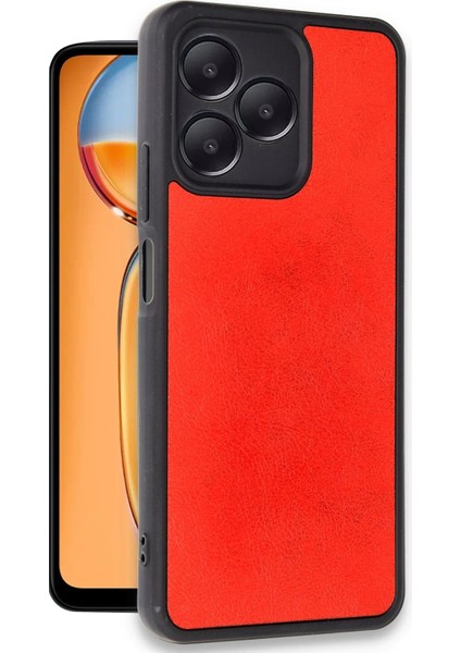 OMR02 Realme Note 50 4g Kılıf Aras Deri Kapak - Kırmızı