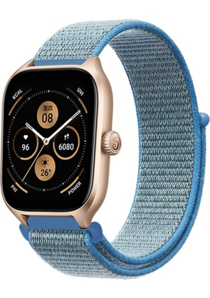 OMR02 Watch 22MM Hasırlı Cırtcırtlı Kordon - Turkuaz