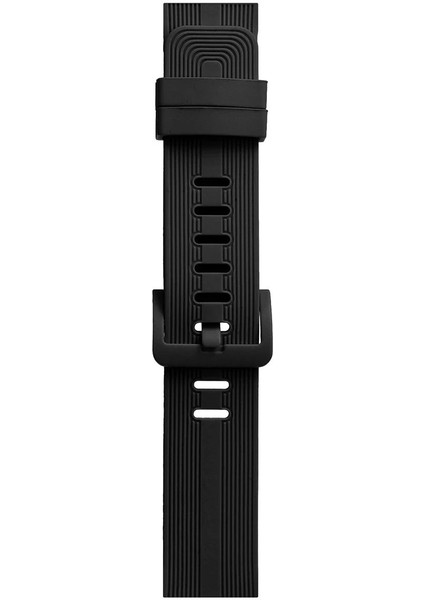 OMR02 Apple Watch 38MM KR408 Çizgili Silikon Kordon - Siyah modelleri