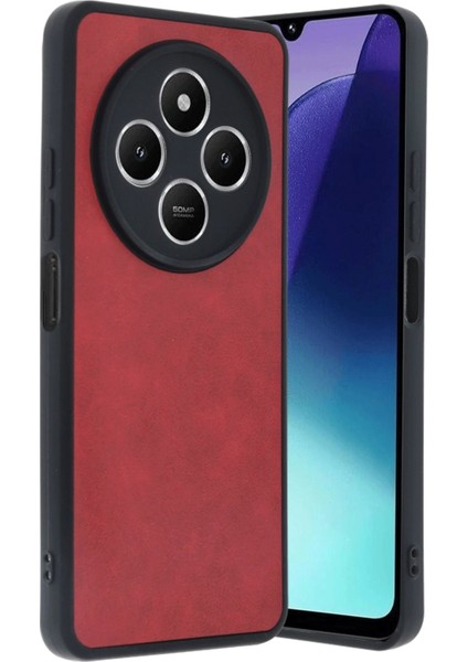 OMR02 Xiaomi Redmi 14C Kılıf Aras Deri Kapak - Kırmızı