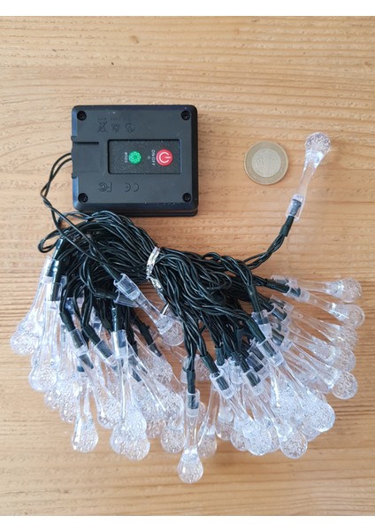 50 Damla Şeklinde Solar LED Güneş Enerjili Bahçe Balkon Aydınlatma 7 Metre Işık 8 Mod Gün Işığı fiyatları