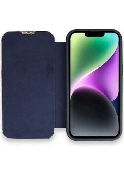 iPhone 14 Pro Kılıf Dolpin Kapaklı - Lacivert