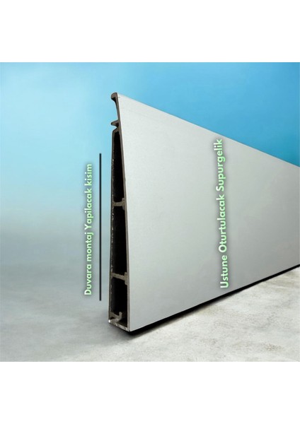 8 cm Genişlikte Alüminyum Süpürgelik Profili 3 mt Mat Eloksal Kaplamalı Alüminyum (İstediğiniz Ölçüde) modelleri