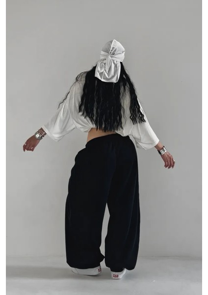 Büyük Beden Battal Boy Siyah Gri Ekstra Bol Kalıp Tesettür Oversize Baggy Harajuku Eşofman Altı modelleri