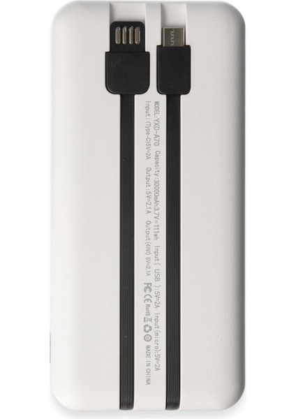 OMR02 Yosonda A70 4in1 30.000 Mah Powerbank - Beyaz fırsatları