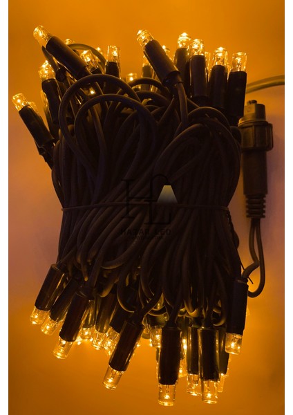 10 Metre Amber (Sarı) Ip LED Yılbaşı Süsü IP65 Dış Mekan Eklenebilir Yeşil Kablolu Dekoratif LED Işık fırsatları