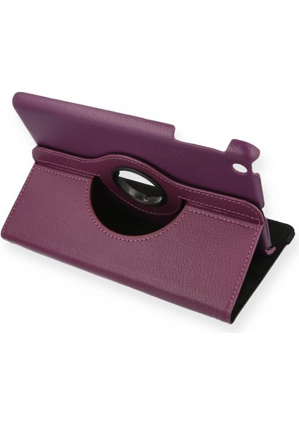 OMR02 iPad Mini 1 Kılıf 360 Tablet Deri Kılıf - Mürdüm