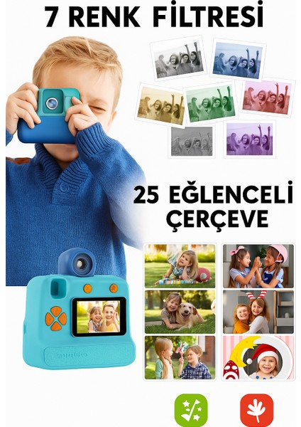 Çocuklar Için Anında Baskı Kamera – 24MP Hd, 1080P Video, 10X Zoom, 180° Döner Lens Termal Baskıl fırsatları