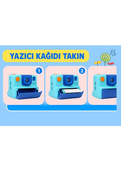 Çocuklar Için Anında Baskı Kamera – 24MP Hd, 1080P Video, 10X Zoom, 180° Döner Lens Termal Baskıl