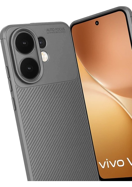 Vivo V60 5g Auto Focus Karbon Kapak - Gri modelleri