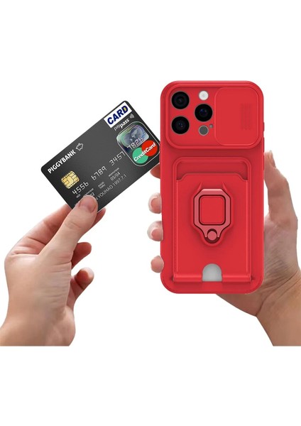 OMR02 iPhone 16 Pro Kılıf Zuma Kartvizitli Yüzüklü Silikon - Siyah modelleri