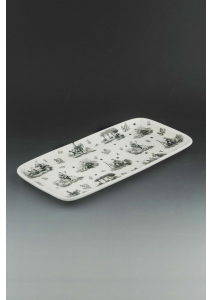 Siyah Royal Porselen Sunum Tabağı/tepsisi