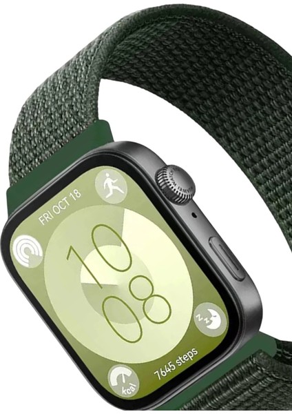 Huawei Fit 4 Hasırlı Cırtcırtlı Kordon - Koyu Yeşil fiyatları
