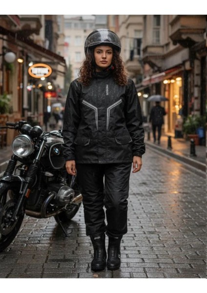 Motosiklet ve Bisiklet Lüx Yağmurluk Takım Waterproof Oxford Kumaş Astarlı Yağmurluk Takım fırsatları