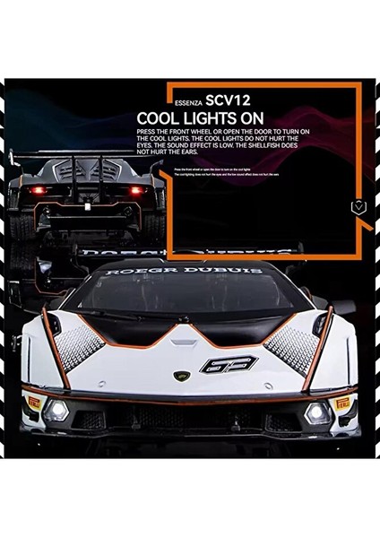 1:24 Lamborghini Essenza SCV12 Turuncu Oyuncak Lamborghini Diecast Araba fırsatları