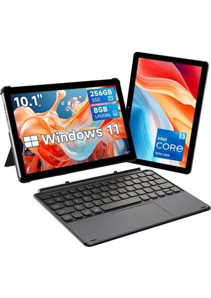HI10 X2 10.1" Intel Core I3 10100Y Işlemci, 8gb Ddr5 Ram, 256GB Ssd, Wifi6+Bt, Siyah 2 In 1 W11 Klavyeli Tablet