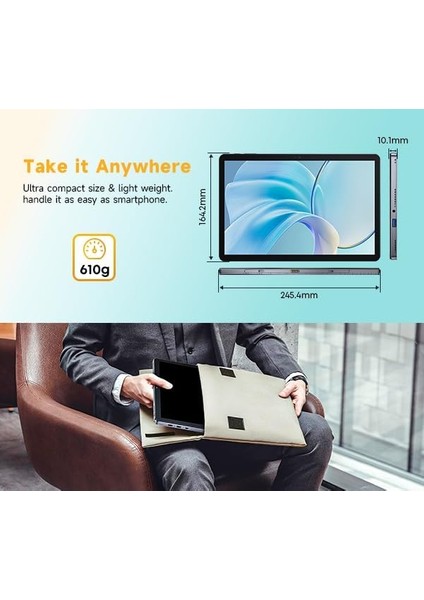 HI10 X2 10.1" Intel Core I3 10100Y Işlemci, 8gb Ddr5 Ram, 256GB Ssd, Wifi6+Bt, Siyah 2 In 1 W11 Klavyeli Tablet
