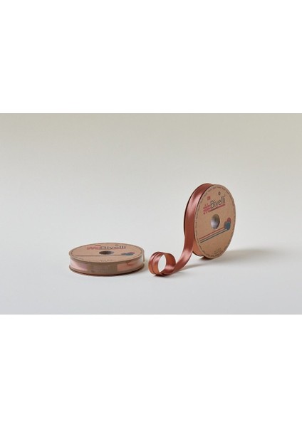 Biye Saten Katlı 064 Kahverengi 2 cm 25 Metre %100 Polyester