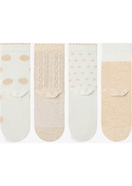 Çok Renkli Kız Çocuk Cream Hedgehog 4lü Soket Çorap fiyatları