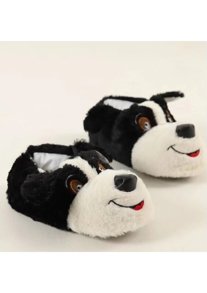 Unisex Siyahk Köpekli Panduf Ev Botu (Siyah)