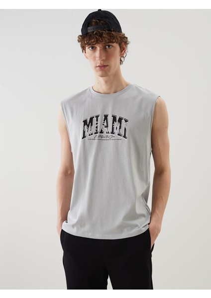 Yeni Sezon Bisiklet Yaka Baskılı Erkek Kolsuz Tişört