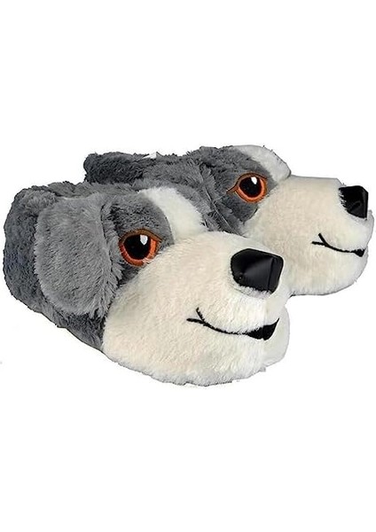 Unisex Gris Köpekli Panduf Ev Botu (Gri)