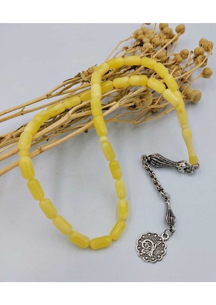 Sarı Kapsül Kesim Beyrut Toz Kehribar Tespih (Ahşap Kutulu) fırsatları