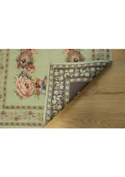 Kınay Antik Yeşil Jakarlı Dokuma Goblen Dekoratif Astarsız Saçaksız Şönilli Seccade 70*115 fiyatları