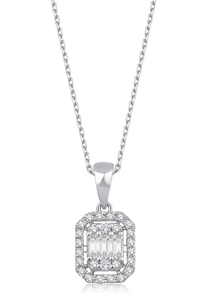 0,25 Karat Baget Pırlanta Kolye