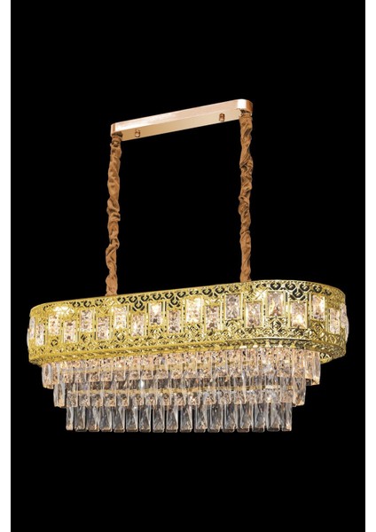 Oyma Gold 90 cm Kristal Taşlı Modern Avize – Yemek Masası, Salon ve Oturma Odası modelleri