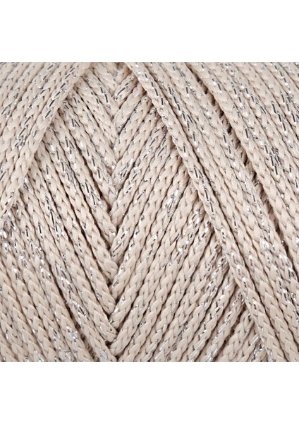 Loren Soft Star Makrome Ipi Gümüş Simli Bej RM101 fiyatları