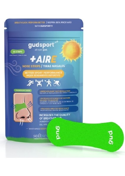 Burun Şeritleri – Gudslip® – Spor Yaparken Nefes Almanızı Iyileştirir, Daha Iyi Hava Sirkülasyonu ve Teri Dışarı Atan Destek