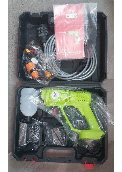 Klima ve Oto Yıkama Temizlik Pompası Taşınabilir 21V Şarjlı 1500 Mili Amper Çantalı