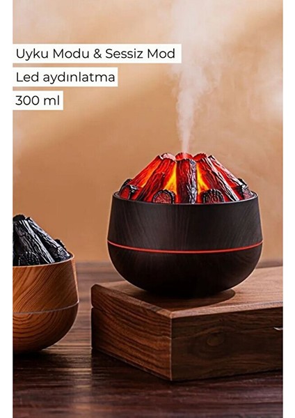 Volkan Efektli Aromaterapi Hava Nemlendirici – LED Alev Görünümlü, Ultrasonik Sis Teknolojili fiyatları