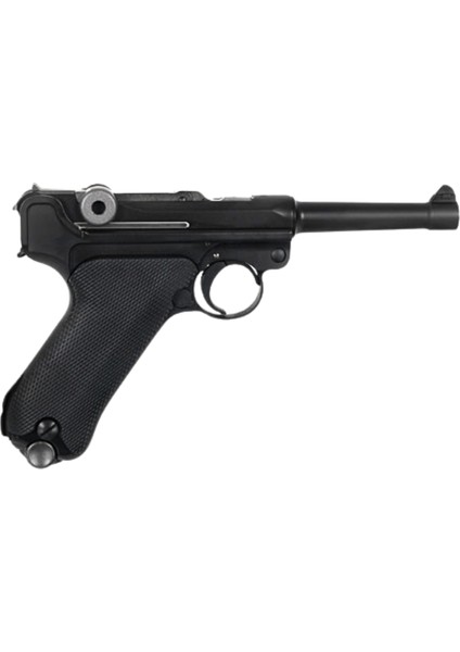 We Makaralı Parabellum 4" Kısa Sıyah Aırsoft Tabanca P08