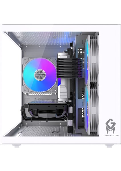 Gm-X1 Tuştan Değişmeli 3x Rgb Fanlı Gaming Mini Akvaryum M-Atx Beyaz Kasa modelleri