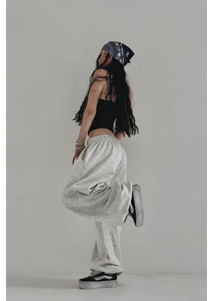 Büyük Beden Battal Boy Siyah Gri Ekstra Bol Kalıp Tesettür Oversize Baggy Harajuku Eşofman Altı indirimleri