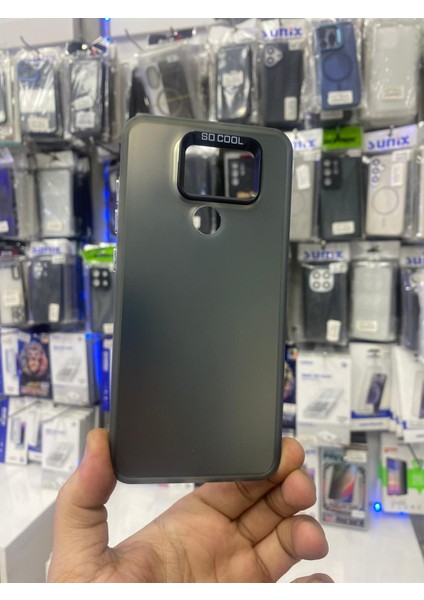 Xiaomi Note 9 Uyumlu Parlak Metalik Siyah Şık Tasarım Kılıf