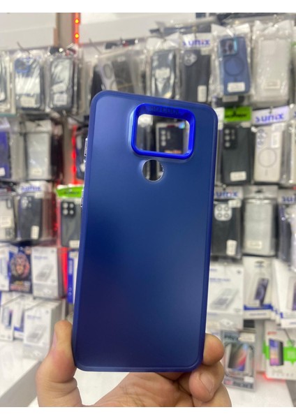 Xiaomi Note 9 Uyumlu Parlak Metalik Mavi Şık Tasarım Kılıf