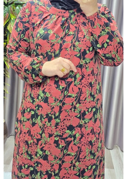 Kadın Giyim Büyük Beden Nostaljik Kristal Büzgülü Elbise fiyatları