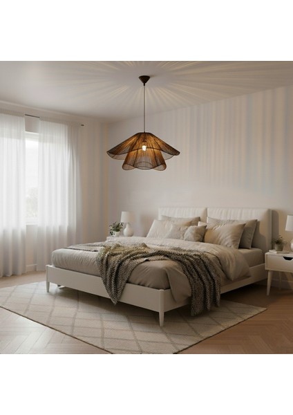 Çift Kat Dalga Form Ip Sarımlı Sarkıt Avize Antrasit Siyah 55X45 E27 Ayarlanabilir modelleri