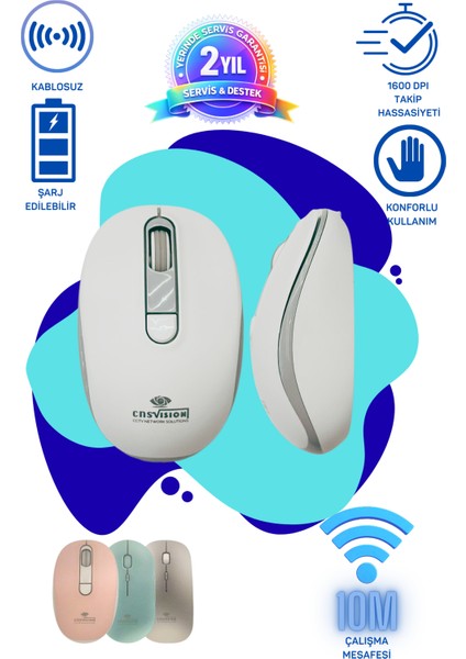 Kablosuz Wireless Mouse Beyaz