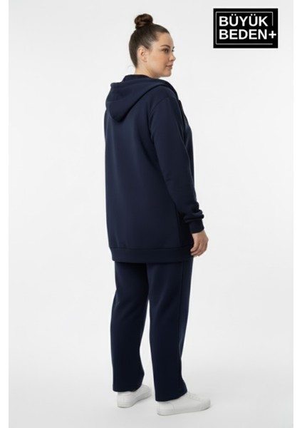 Kadın Büyük Beden Fermuarlı Kapüşonlu New York Baskılı Sweatshirt Hırka SPR26BHR923 fiyatları