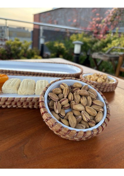 Tekstil 4 ’lü Hasır Görünümlü Servis ve Sunum Seti – Şık Masa Sunumları Için -Kırmızı