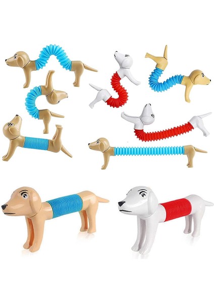2 Adet Esnek Körük Köpek Oyuncak Pop Tube Fidget Stres Giderici Çocuk Hediyesi Popit Boru fırsatları